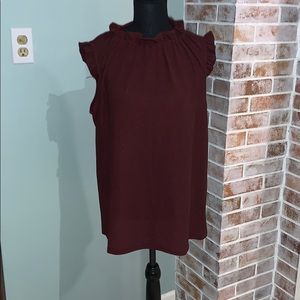 Burgundy sparkle no sleeve dress top